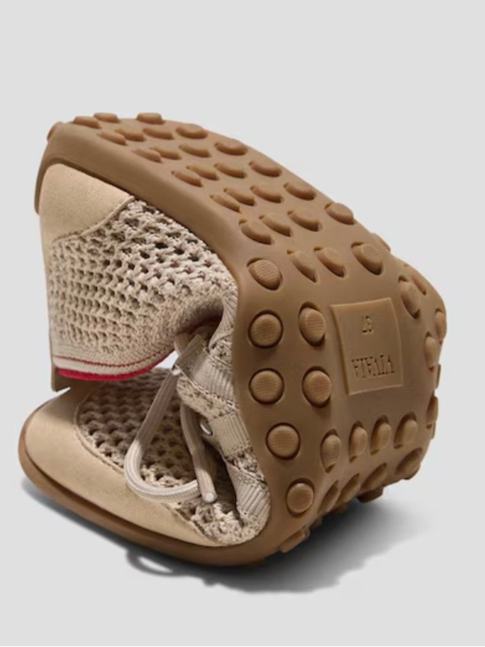 VIVAIA Beige Knit Lace-Up Flats - Comfortable For Everyday or Travel - Picture 4 of 12